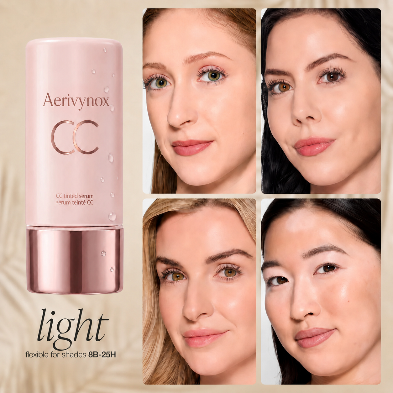 CC Color-Correcting Tinted Serum – Lightweight, Shade-Adaptive Coverage with 24H Hydration & 16H Waterproof Wear