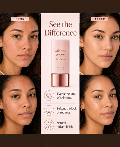 CC Color-Correcting Tinted Serum – Lightweight, Shade-Adaptive Coverage with 24H Hydration & 16H Waterproof Wear