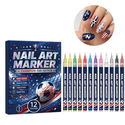 Aerivynox™ 12-color fan-themed nail art brushes
