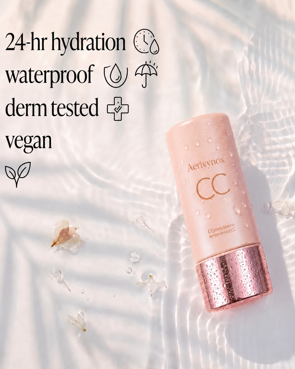 CC Color-Correcting Tinted Serum – Lightweight, Shade-Adaptive Coverage with 24H Hydration & 16H Waterproof Wear