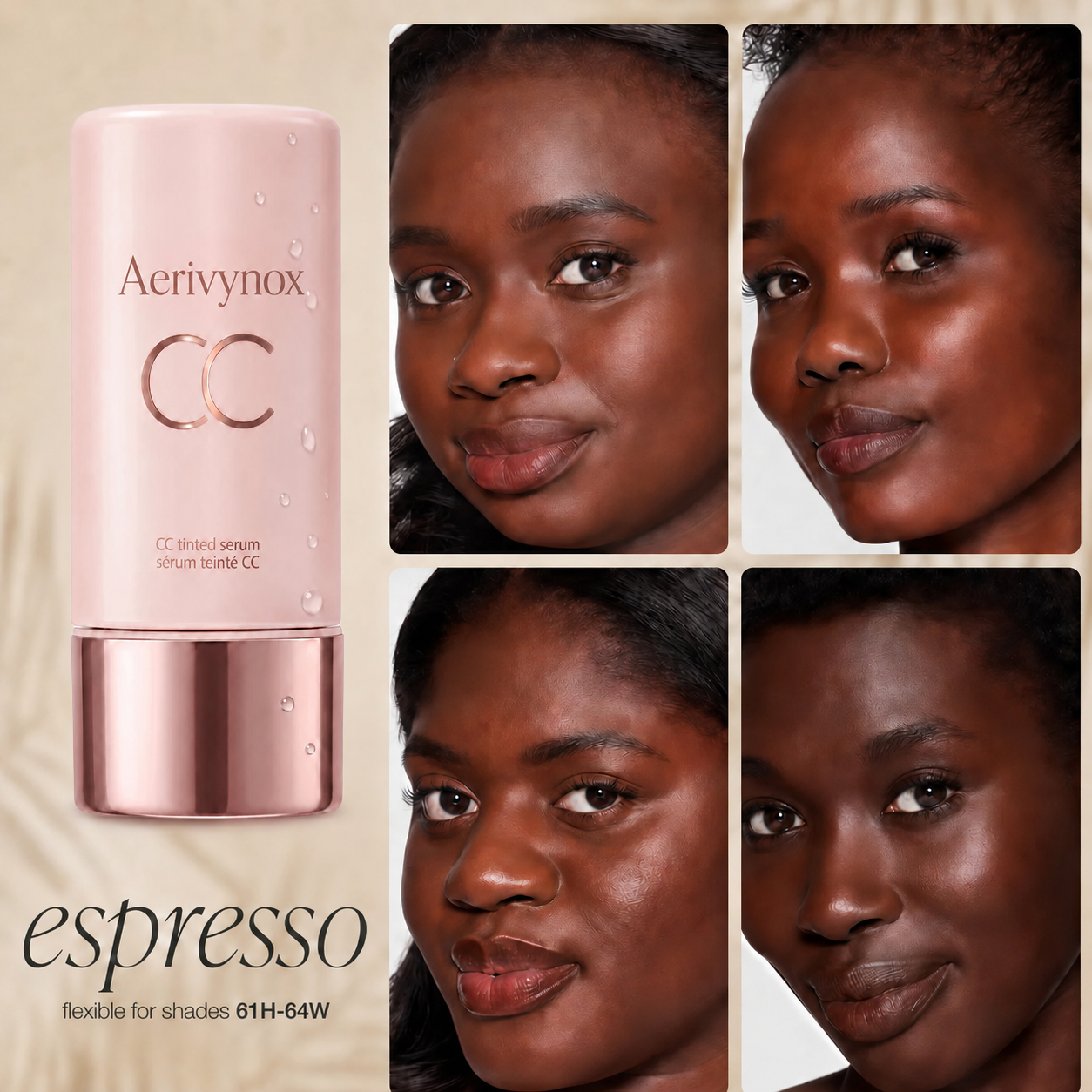 CC Color-Correcting Tinted Serum – Lightweight, Shade-Adaptive Coverage with 24H Hydration & 16H Waterproof Wear